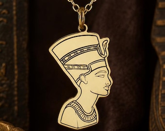 Nefertiti Necklace • Ancient Egypt Pendant • Egyptian Queen Jewellery • Sterling Silver History Gift • Archaeology Lover Necklace