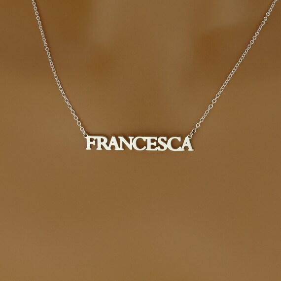 High Quality Dainty Block Name Necklace Personalised Gift Sterling Silver Personalised Name Chain