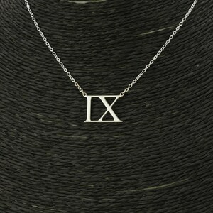 Roman Numeral Necklace / Personalised Necklace / Custom Date Necklace image 2
