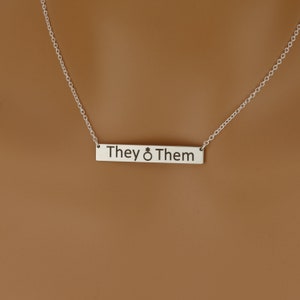 High Quality Dainty Pronouns Necklace • Personalised Gift • Sterling Silver Pronouns Custom Chain