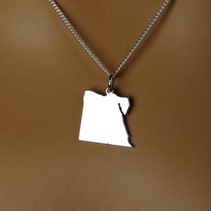 Collier égyptien de haute qualité • Cadeau • Pendentif carte du pays de l'Égypte en argent sterling