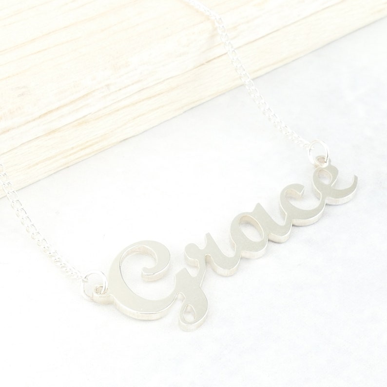 High Quality Dainty Name Necklace Personalised Gift Sterling Silver Personalised Name Chain image 5