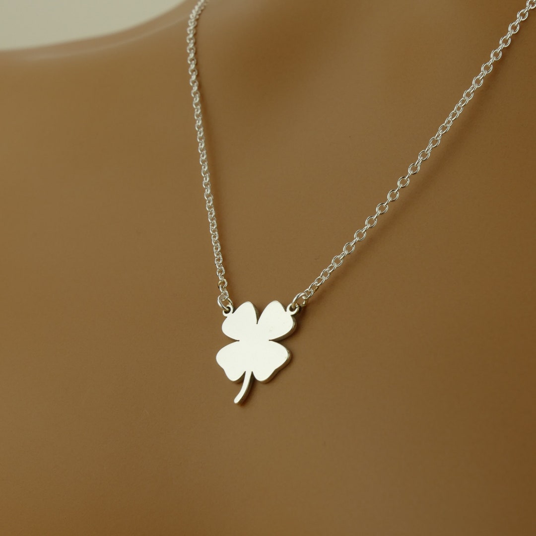 Collier Trèfle à 4 Feuilles Pendentif pour Femme Argent