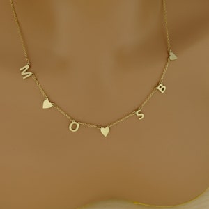 Collar de letras delicadas de alta calidad • Regalo personalizado • Cadena de letras pequeñas personalizadas en plata esterlina