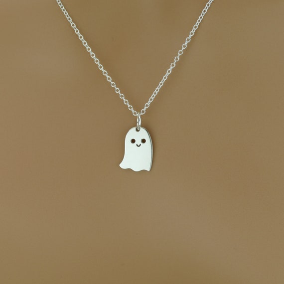 High Quality Sterling Silver Ghost Necklace • Gift • Simple Dainty
