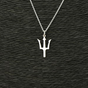 High Quality Poseidon Necklace • Gift • Sterling Silver Poseidon Trident Pendant