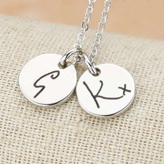 Silver Personalised Small Disc Initial Necklace Gold Multiple Disc Engraved Necklace Double Disc Necklace Personalised Jewellery Etsy Canada