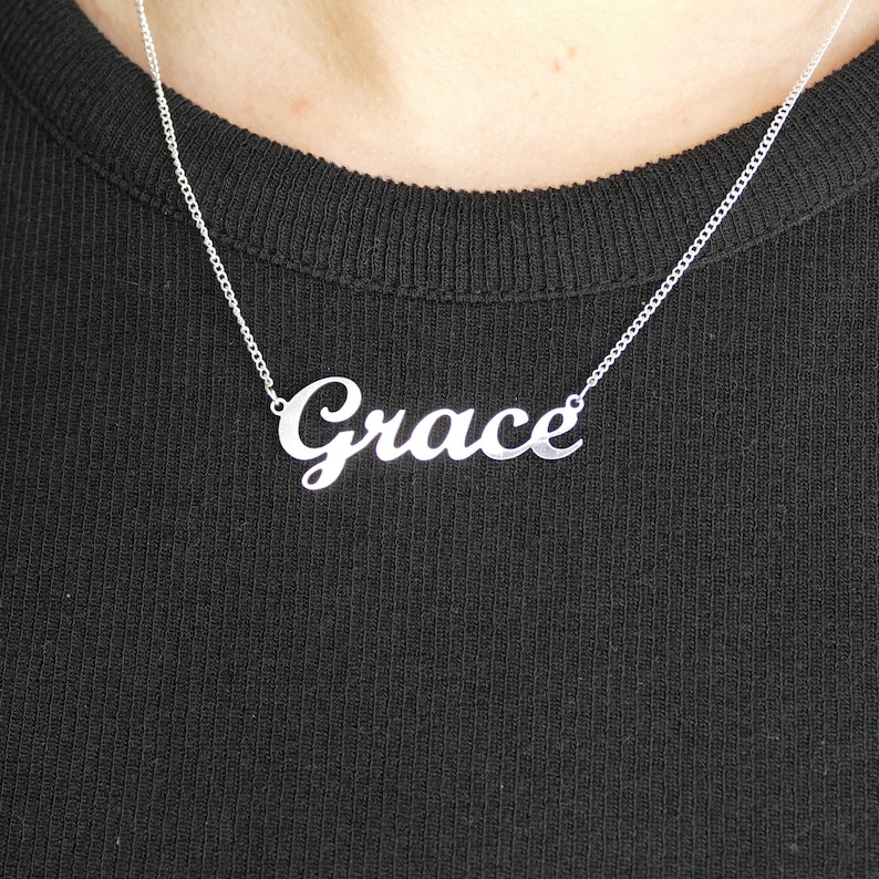 High Quality Dainty Name Necklace Personalised Gift Sterling Silver Personalised Name Chain image 1