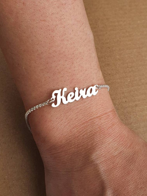 Custom Engraved Scrollwork Name Bracelet for Children