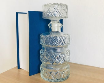 Frasco de perfume vintage de vidrio transparente de los años 80, frasco decorativo, decoración romántica para tocador.