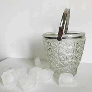 Vintage Glas Eiskübel - Elegante Retro Barware aus der Ukraine der 1970er Jahre