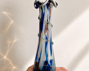 Vintage 1970s Colored Glass Vase – Elegant Retro Accent