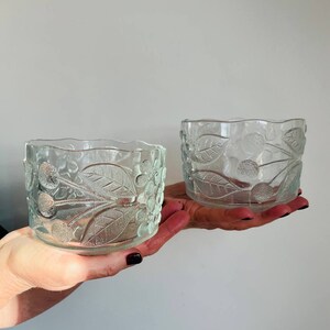 Set of 2 Vintage Glass Salad Bowls – Elegant Retro Tableware