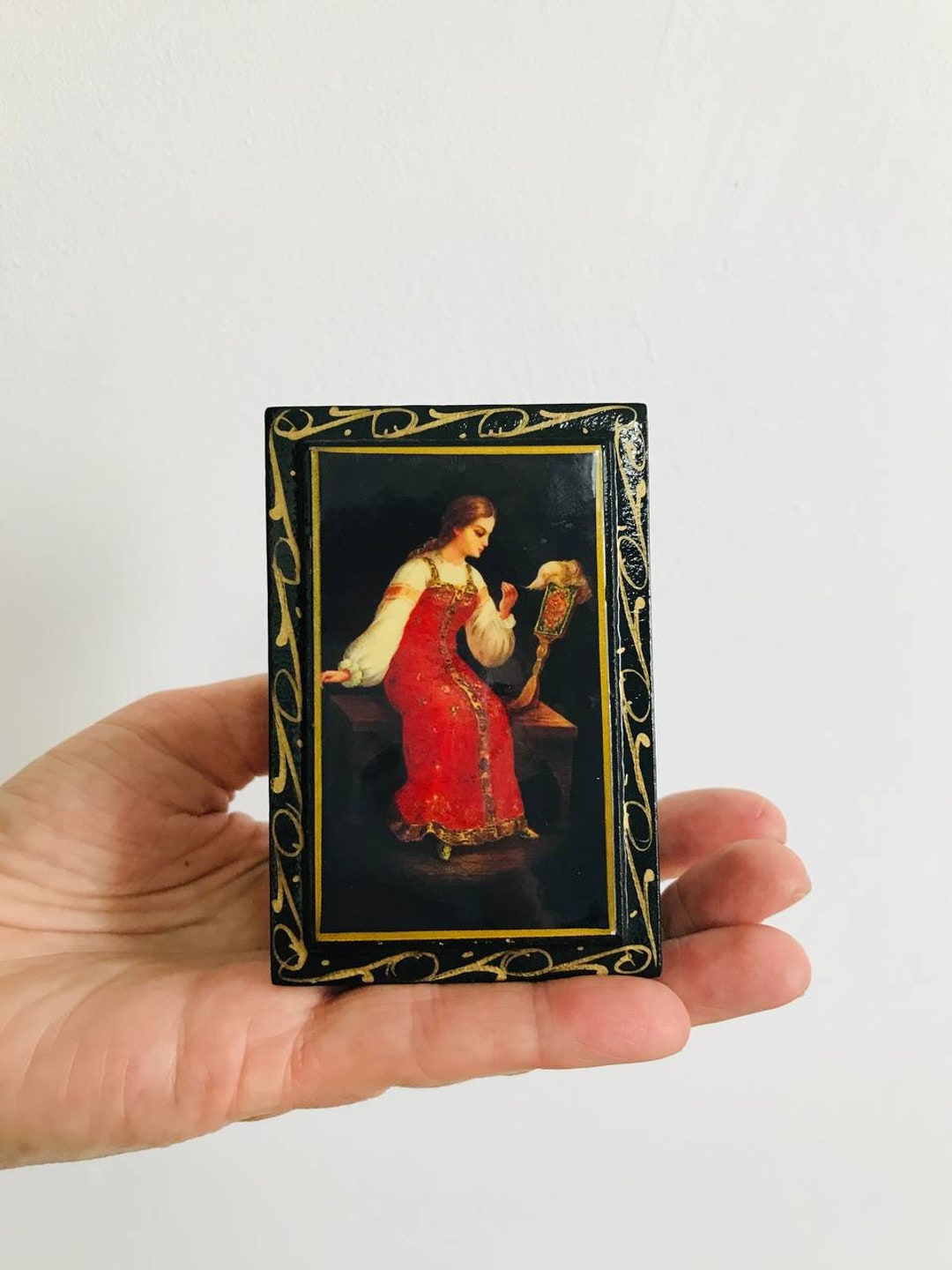Mini Handcrafted Wood Box Small Wooden Keepsake Organizer, Petite ...