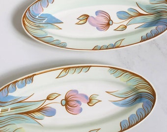 Vintage dinnerware sets, ntique tableware, art deco tableware, vintage dishes, vintage porcelain dishware, two vintage serving plates