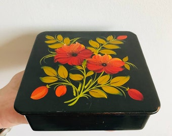 Vintage jewelry holder, wood handmade trinket box