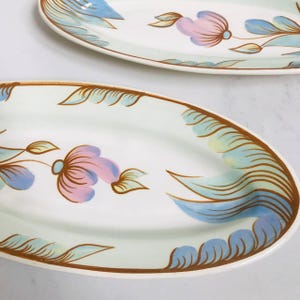 Vintage Faience Fish Plates – Kamennobrodsky Seafood Serving Dishes – Ukraine 1960s–70s