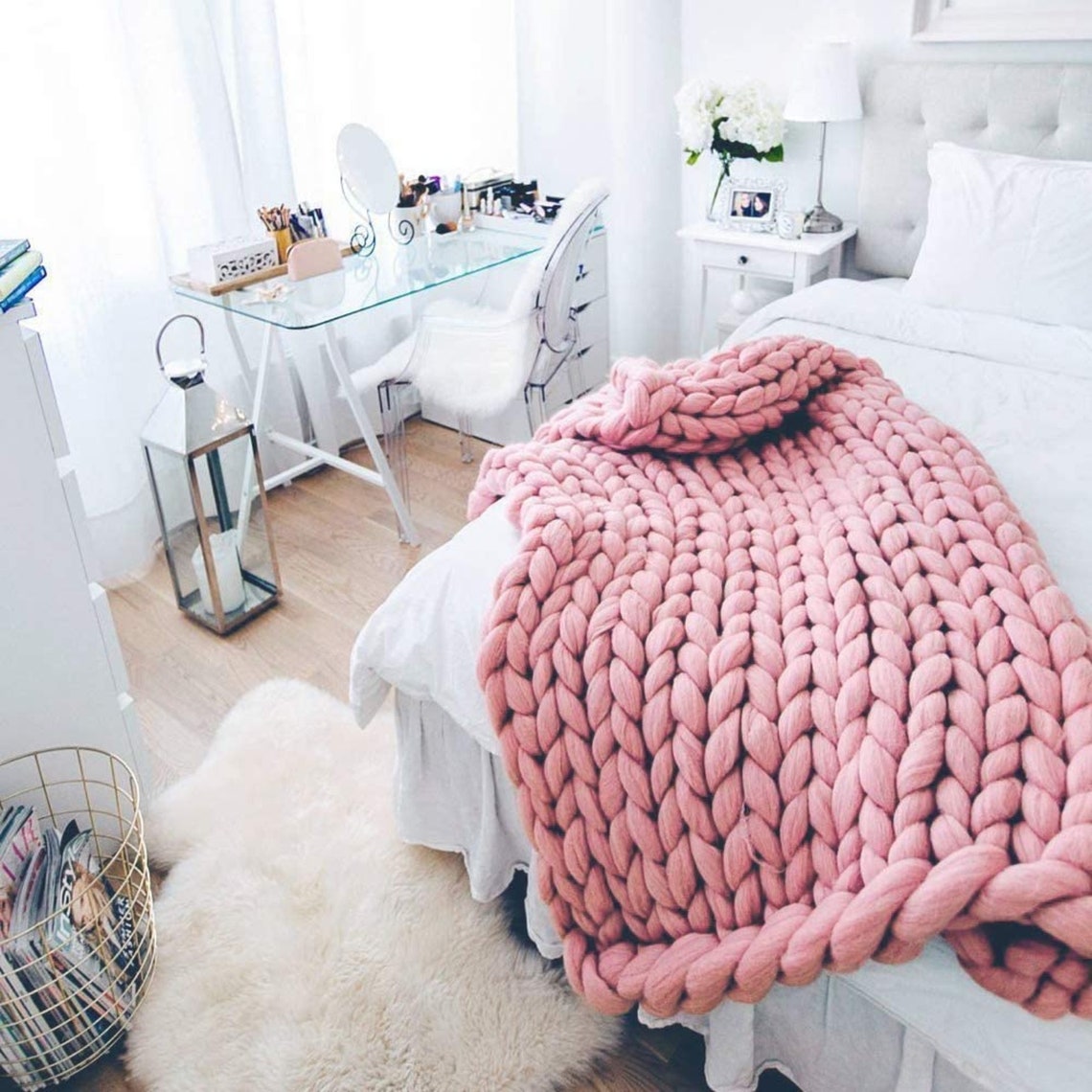 Soft Luxury Chunky Knitted Blankets Thick Yarn Braided Throw Etsy