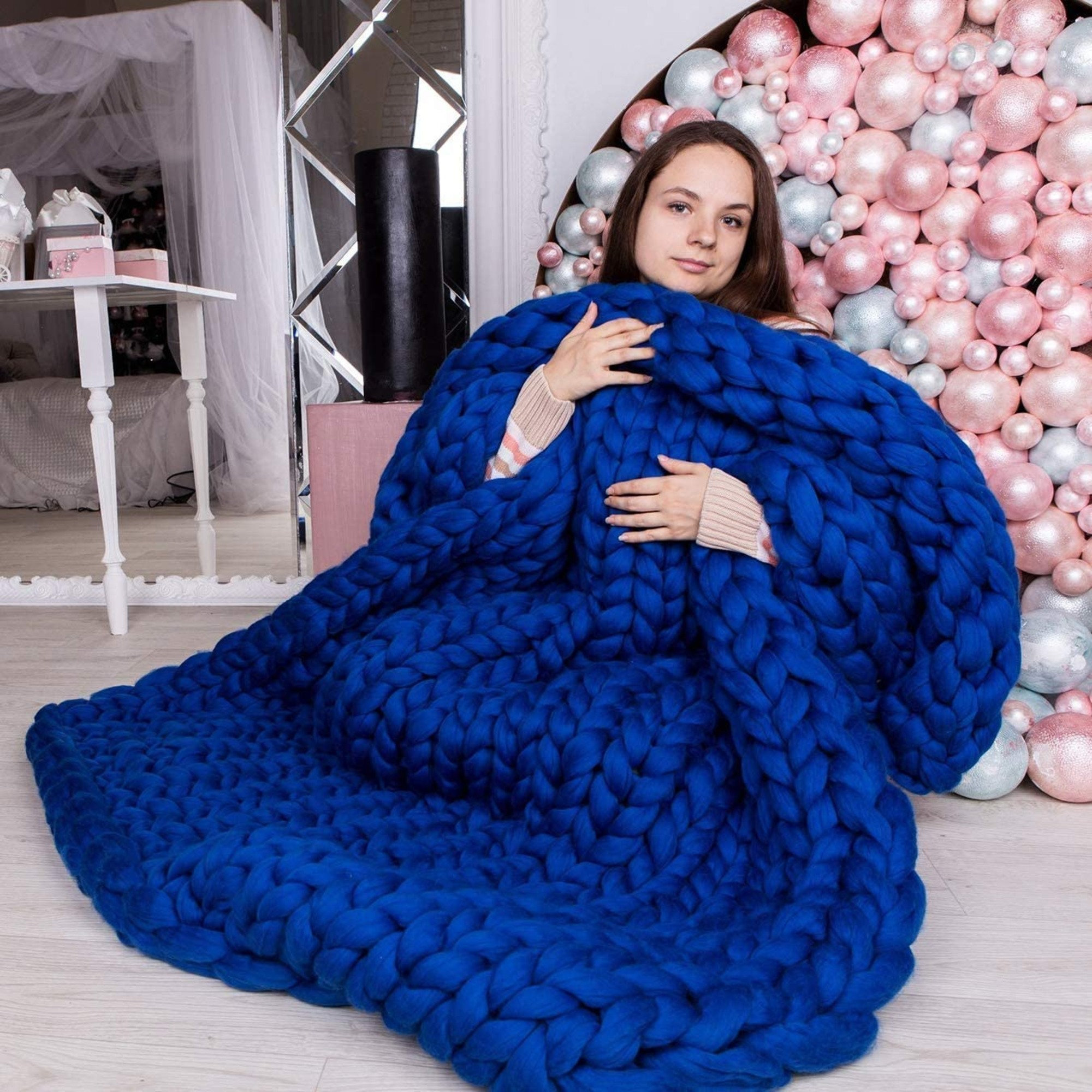 Soft Luxury Chunky Knitted Blankets Thick Yarn Braided Throw Etsy