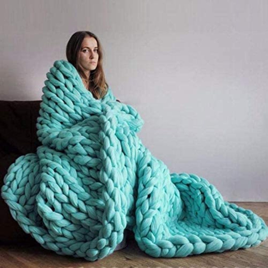 Soft Luxury Chunky Knitted Blankets Thick Yarn Braided Throw Etsy