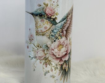 Hummingbird Tumbler, Insulated Stainless Steel Travel Mug with Lid