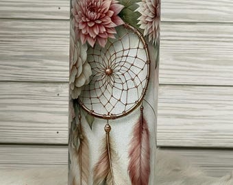 Dream catcher tumbler, boho gifts for her, personalized travel mug for women