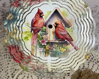 Cardinal Bird Wind Spinner: 8-Inch Garden Decor, Memorial Gift