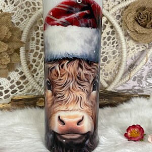 Merry Christmas cute cow tumbler mug gift for her, Cute Christmas tumbler with lid and straw, Snowflake winter tumbler, Personalized tumbler
