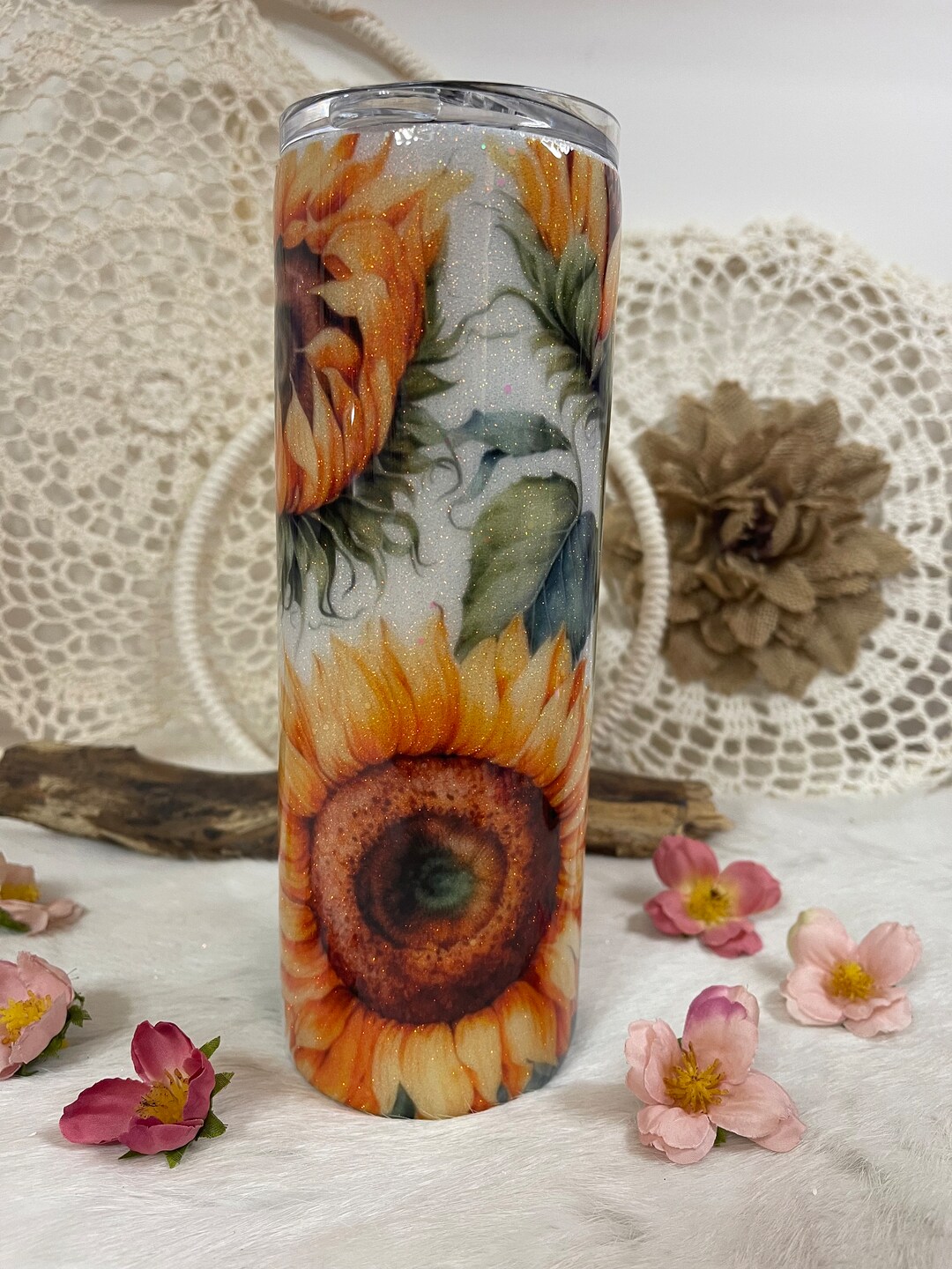 Sunflower Tumbler 20 Oz Sunflower Gifts for Her Sunflower Etsy