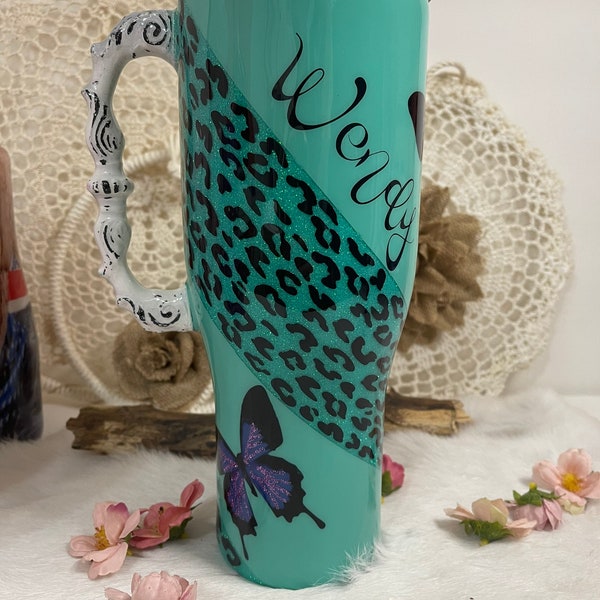 Personalized 40 Oz Tumbler With Handle Etsy