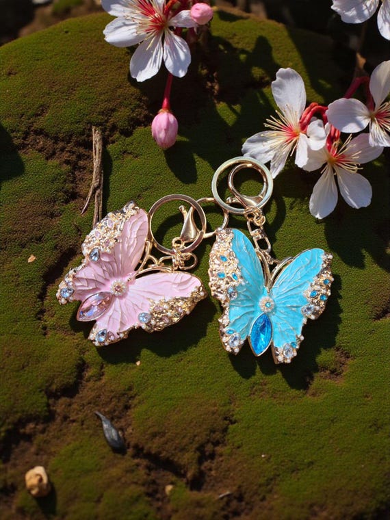 Enchanted Butterfly Crystal Keychains