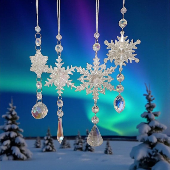 Crystal Snowflake Suncatcher Ornaments