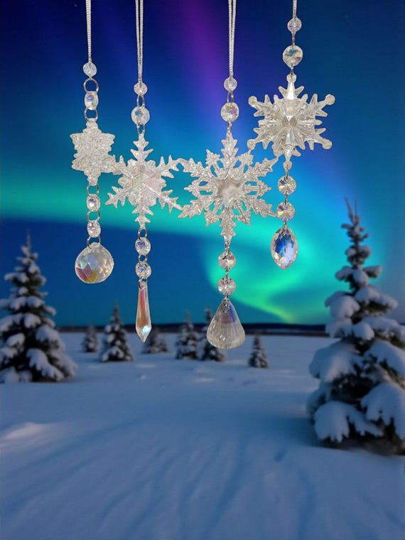 Crystal Snowflake Suncatcher Ornaments