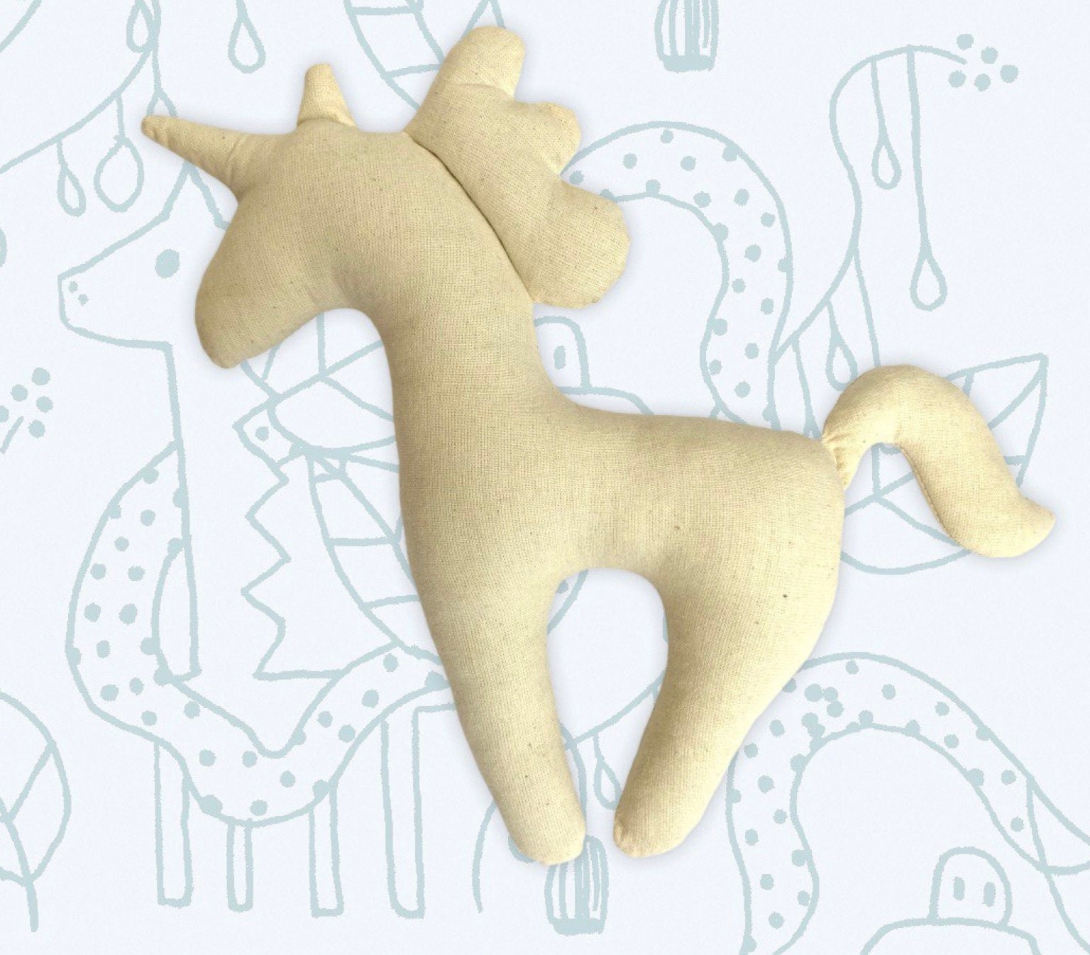 Unicorn Coloring Unicorn Kit Soft Toy for Coloring Make - Etsy