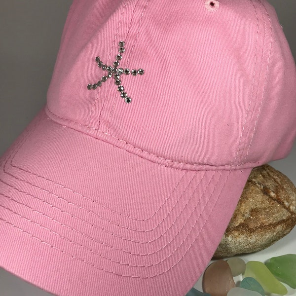 Gorgeous Swarovski Crystal Rhinestone Starfish baseball hat