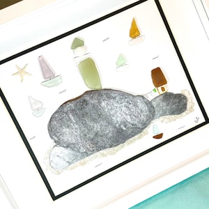 Stunning sea glass lighthouse picture, Boat lover, Nautical decor, Lighthouse lover, Gift for Dad