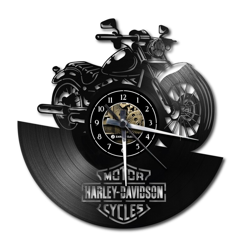Harley Davidson Vinyl Clock Etsy