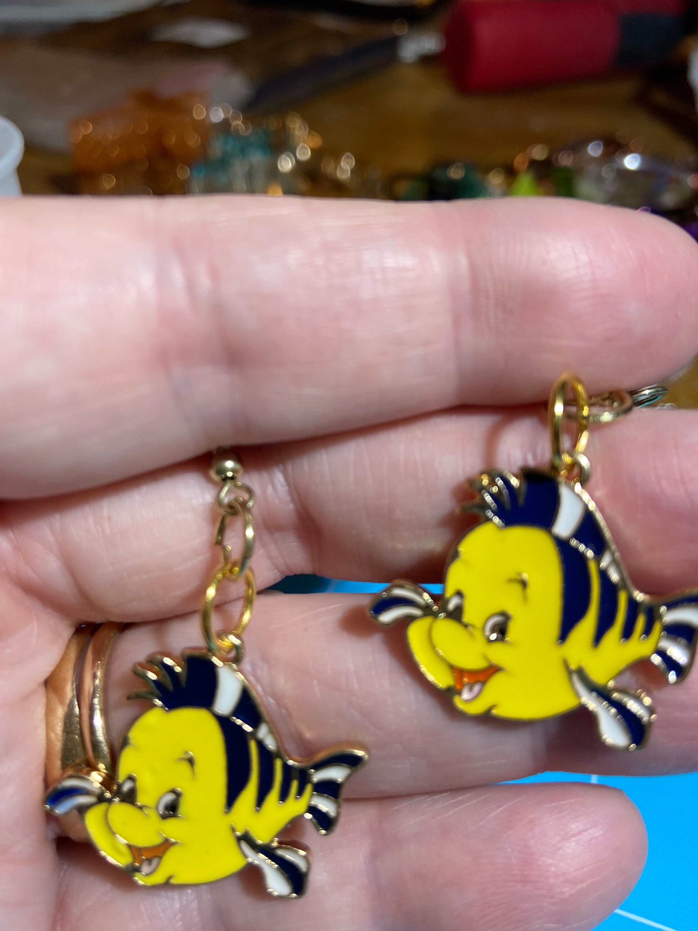 Flounder earrings from Disneys the little mermaid Etsy