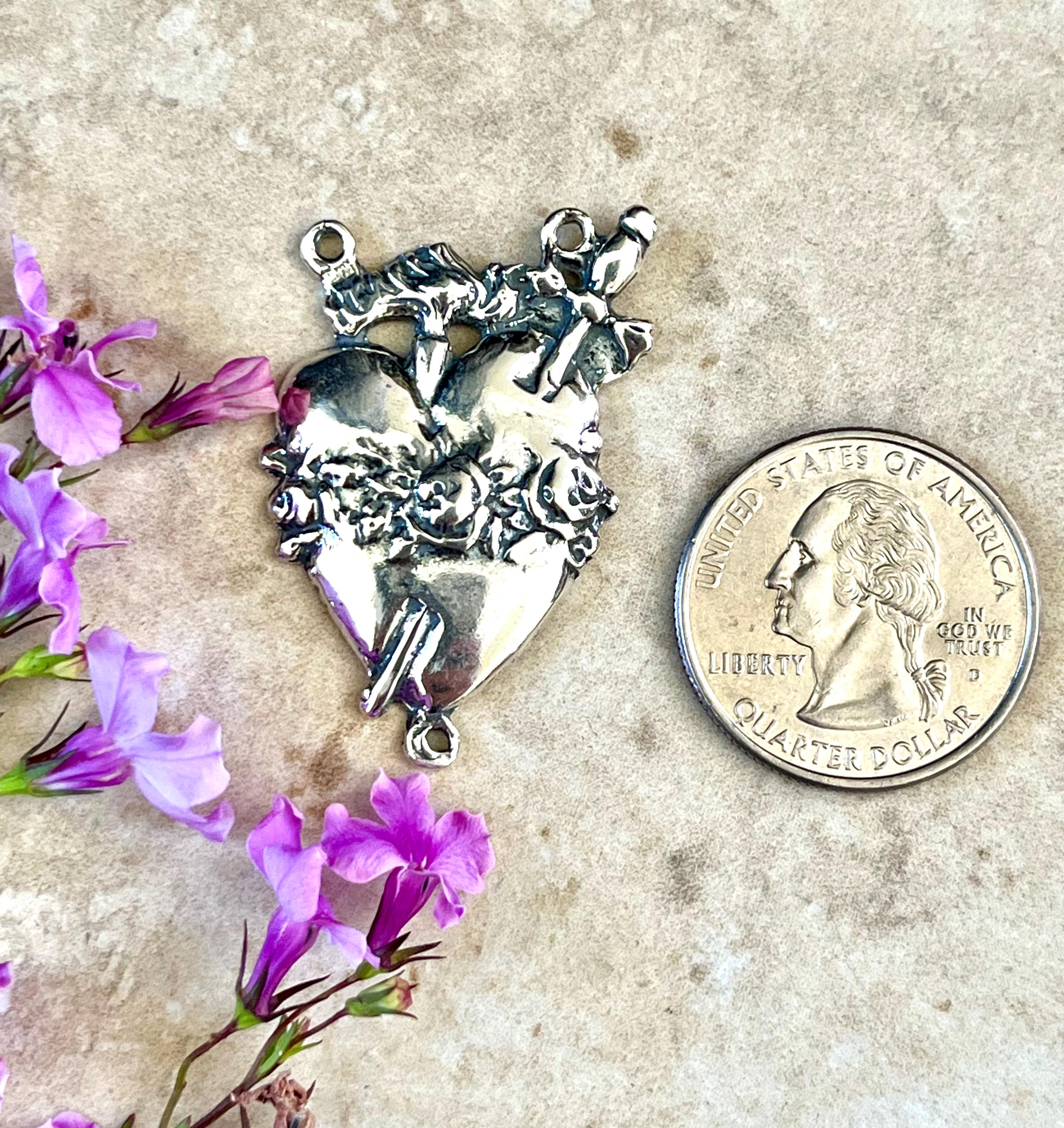 1-1/4” Immaculate Heart of Mary Rosary Center ~ Large and Thick - Etsy