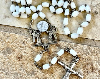 Unique Vintage First Communion Rosary ~ Antique