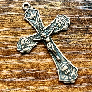 Holy Family Crucifix ~ Hand Cast ~ Jesus, Mary, and Joseph Nativity Crucifix