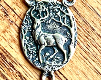 St Hubert Rosary Center ~ Patron Saint of Hunters ~ Vintage Style Replica