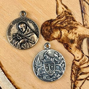 St John of the Cross Pendant, Carmelite Order Shield Emblem, Sterling Silver Bronze