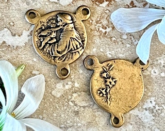 Small St Anthony Rosary Center ~ Franciscan Saint ~ Hand Cast