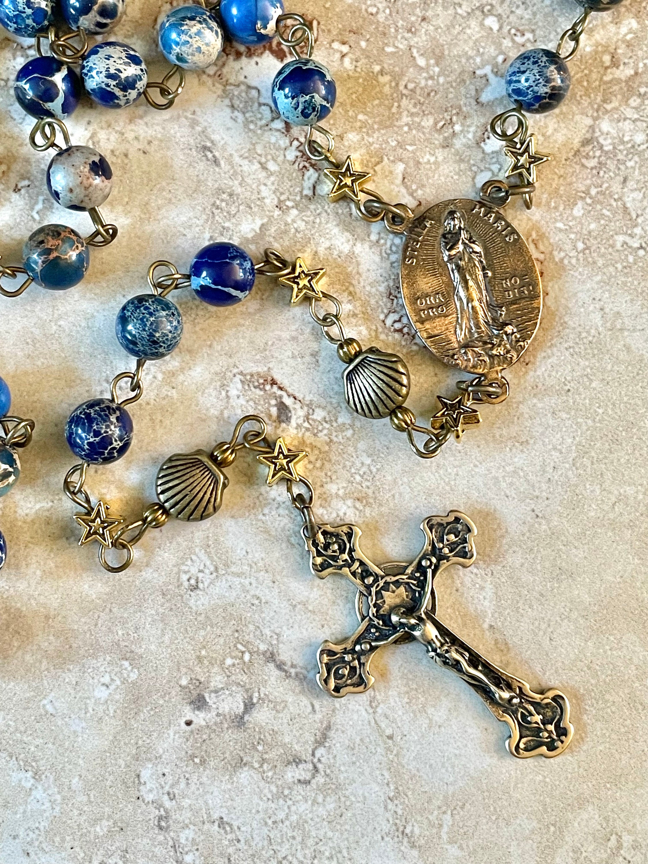 Stella Maris Rosary Anchor Stars and Seashells Etsy