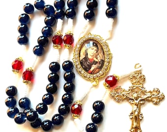 Mother of Perpetual Help Rosary ~ Rhinestones