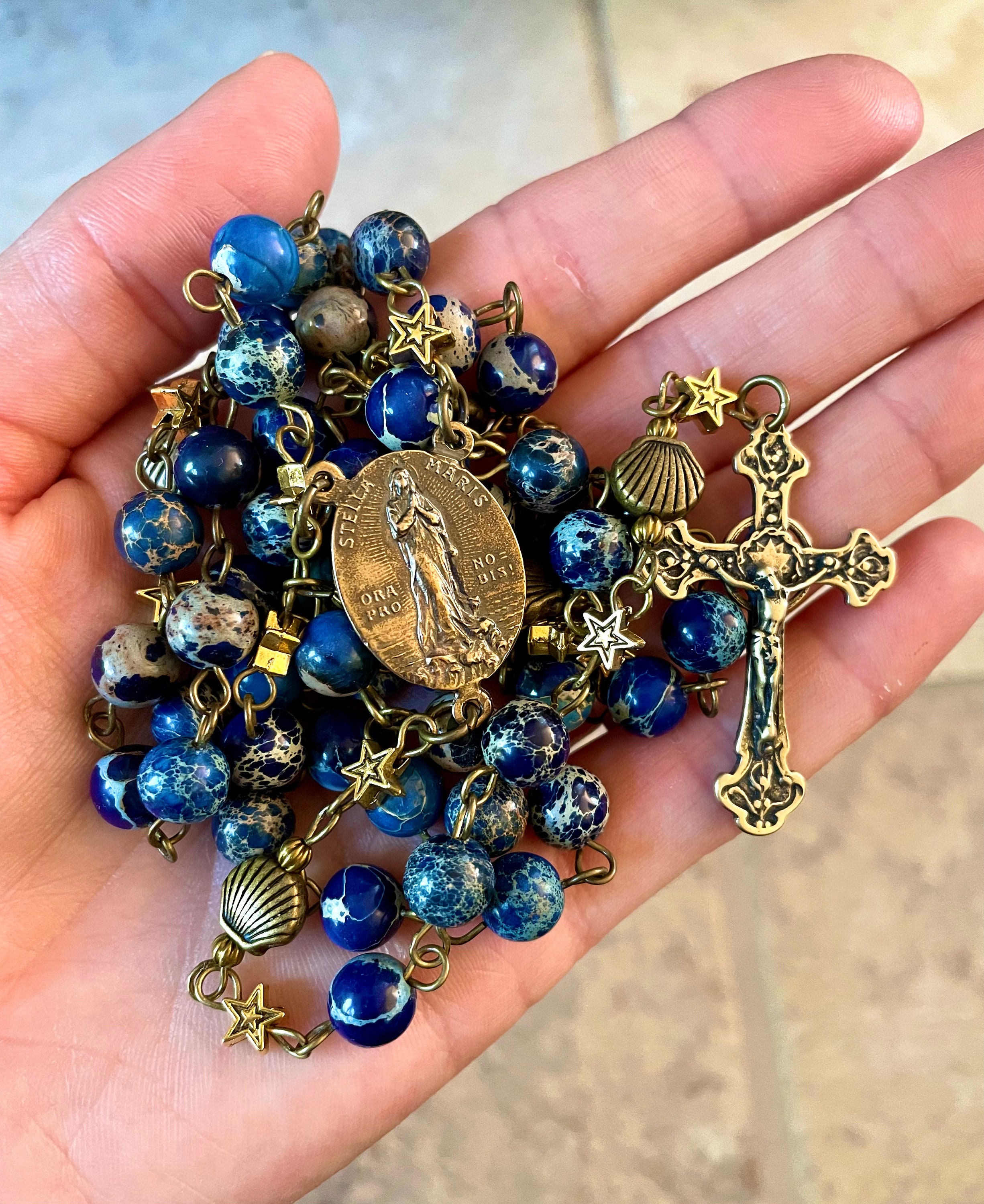 Stella Maris Rosary Anchor Stars and Seashells Etsy