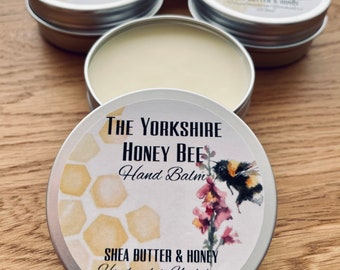 Large Yorkshire Beeswax Hand Balm ~ Honey & Shea Butter ~ Coconut ~ Gardeners ~ Chamomile ~ TeaTree and Lavender ~ Natural Skin Care 60ml