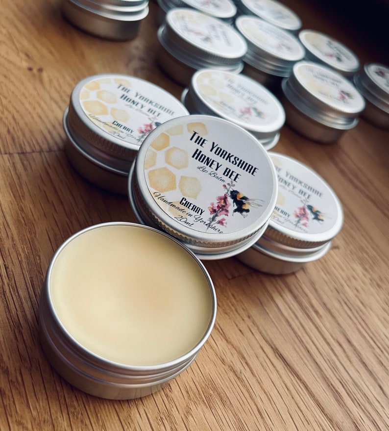 Yorkshire Beeswax Lip Balm Honey & Vanilla Sweet Orange Strawberry Cherry Chamomille Natural Lip Care Handmade image 4