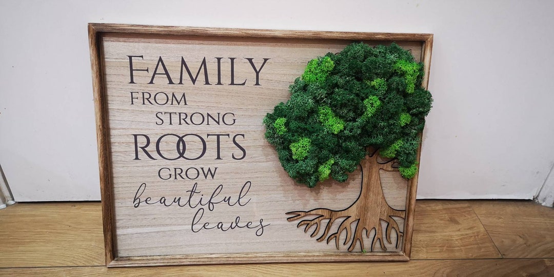 Preserved Moss Wall Art Tree of Life Family Home Decor Wood Preserved Moss Safari Jungle Nature
